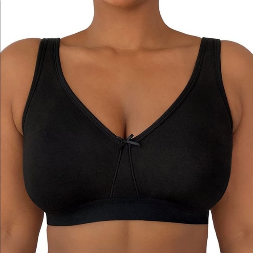 Fruit of the Loom Black Wireless Cotton Bra 40G